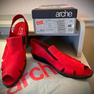 Arche Women's Red Slingback Sandals